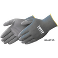 Ultra Thin Gray Polyurethane Palm Coated Gray Knit Gloves